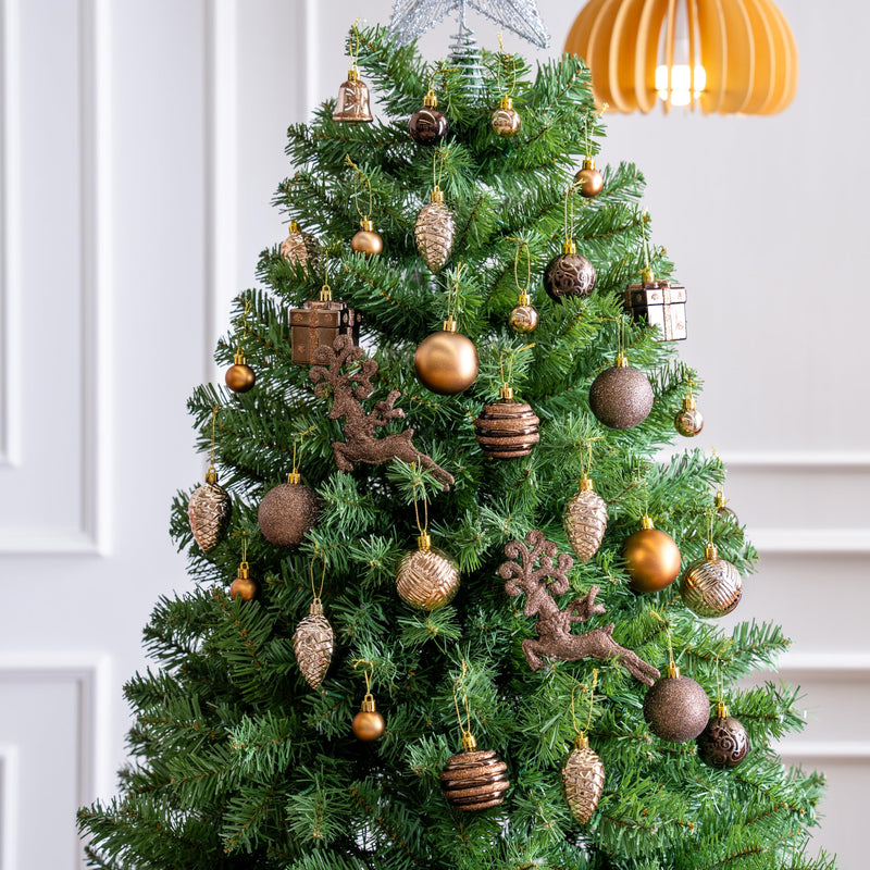 66 Pcs Brown Christmas Balls Ornaments Set