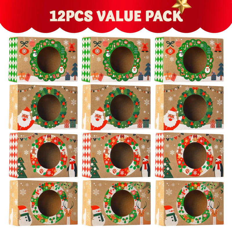 12PCS Christmas Cookie Boxes for Gift Giving