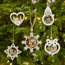 24 Pcs Christmas Wooden Carved Hanging Ornaments for Christmas Decor