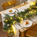 9FT Christmas Flocked Garland with Pine