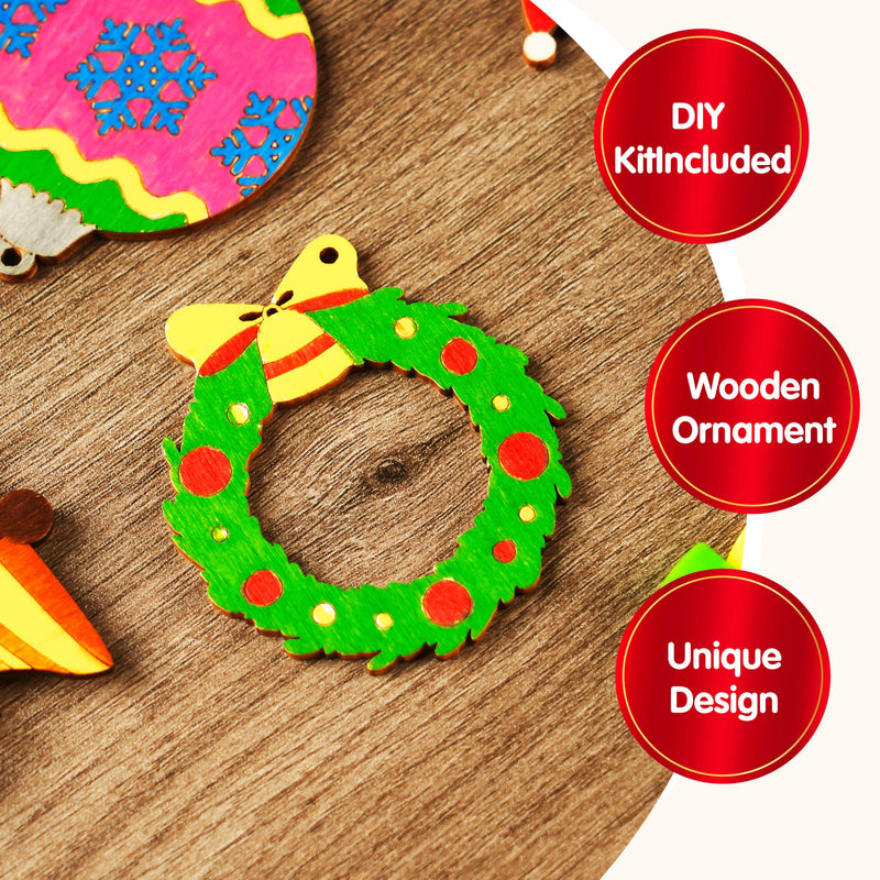 36 Pcs Christmas Wooden Hanging Ornaments Craft Kits