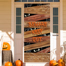 Wooden Board Spider Web Halloween Door Cover Decor