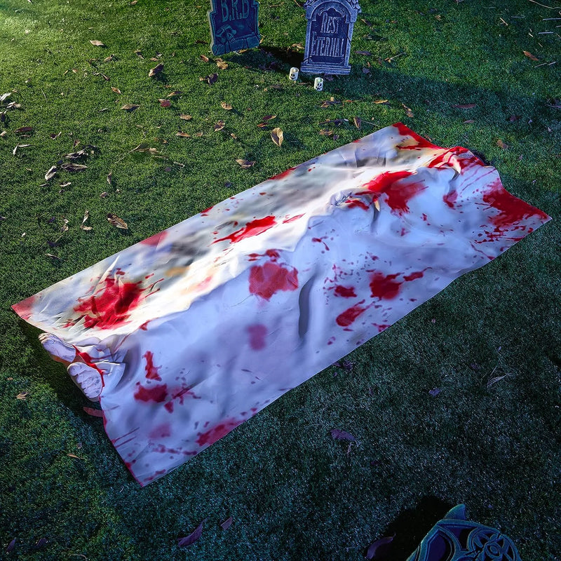 5ft Halloween Dead Body Covered with Bloody Cloth Halloween Dead Victim Props