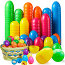 600Pcs 2.3in Colorful Bright Plastic Easter Egg Shells for Easter Egg Hunt