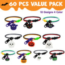 60 PCS Halloween Zipper Bracelets Bulk Set, Zipper Wristbands Party Favors for Kids