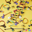 60 PCS Halloween Zipper Bracelets Bulk Set, Zipper Wristbands Party Favors for Kids