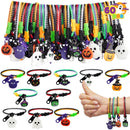 60 PCS Halloween Zipper Bracelets Bulk Set, Zipper Wristbands Party Favors for Kids