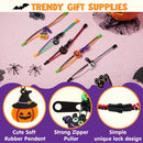 60 PCS Halloween Zipper Bracelets Bulk Set, Zipper Wristbands Party Favors for Kids