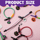 60 PCS Halloween Zipper Bracelets Bulk Set, Zipper Wristbands Party Favors for Kids