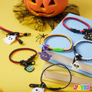 60 PCS Halloween Zipper Bracelets Bulk Set, Zipper Wristbands Party Favors for Kids