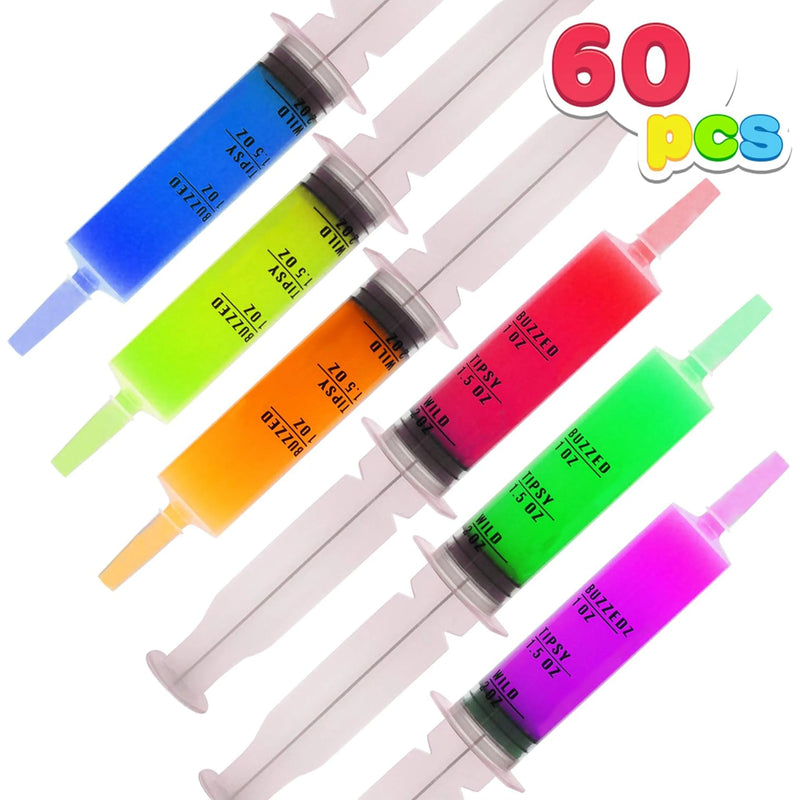 2oz Reusable Jelly Shots Syringe, 60 Pcs