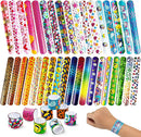 60Pcs Slap Bracelets, 36 Designs