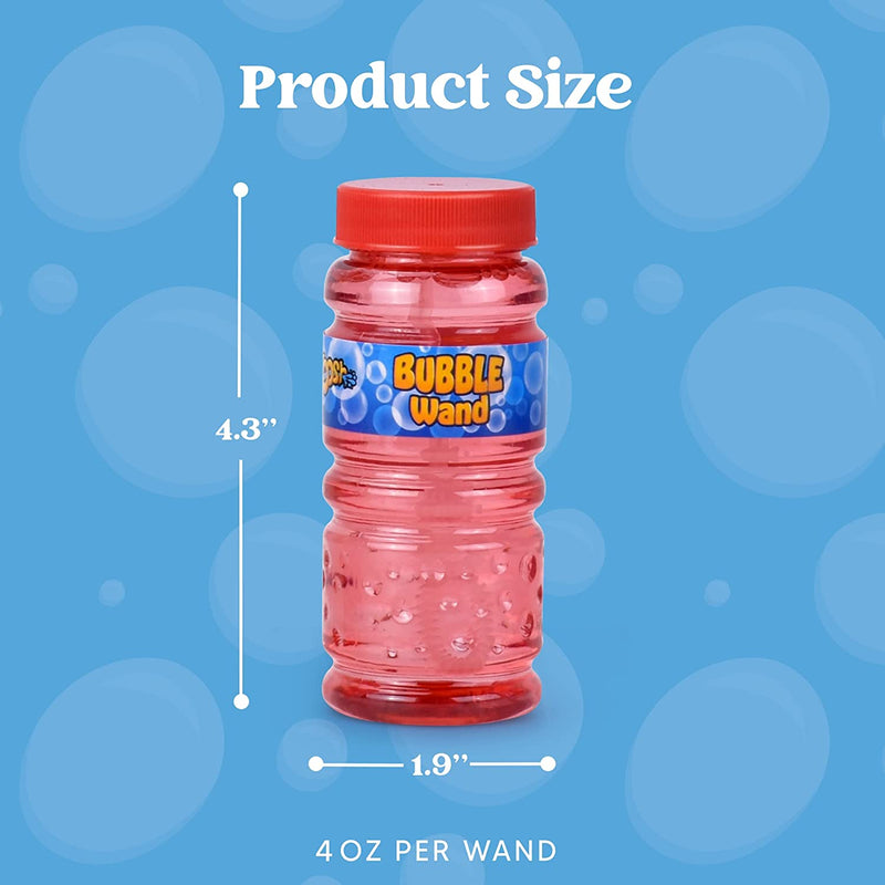SLOOSH - Assorted Colors Bubble Solution Bottles with wand, 24 Pack