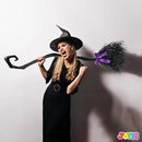 JOYIN 55" Witch Broom with Ribbons - Halloween Costume & Decor Prop