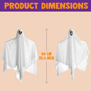 2 Pcs Light-up Hanging White Ghost 35.4in