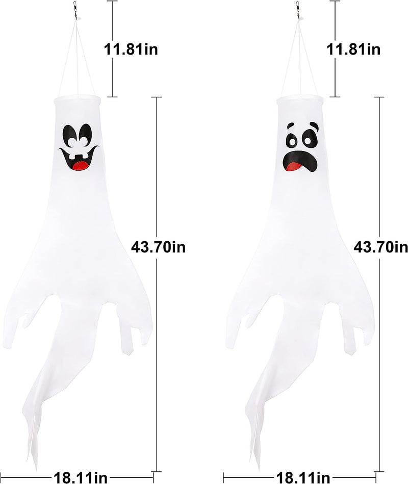 43in Ghost Windsock Hanging, 2 Pack