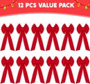 12PCS Christmas Red Velvet Bows, Christmas Wreath Bows