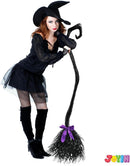 JOYIN 55" Witch Broom with Ribbons - Halloween Costume & Decor Prop