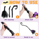 JOYIN 55" Witch Broom with Ribbons - Halloween Costume & Decor Prop