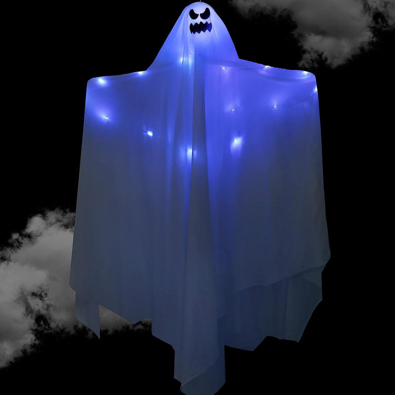 47" Light-up Hanging Ghost, Blue Lights