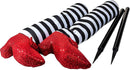 Witch Legs with Stakes (Red Shoes & Black and White Stripe), 2 Pcs