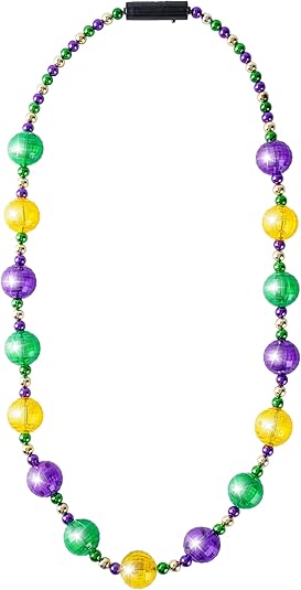 JOYIN 41'' LED Mardi Gras Jumbo Bead Necklaces