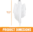 35.5” Halloween Hanging Light up Ghost with Purple LED Light