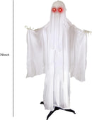 68in Standing Animated Ghost with Skeleton Hands