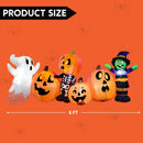 Joiedomi 8 Ft Inflatable Halloween Witch Ghost Skeleton Set with LED Lights