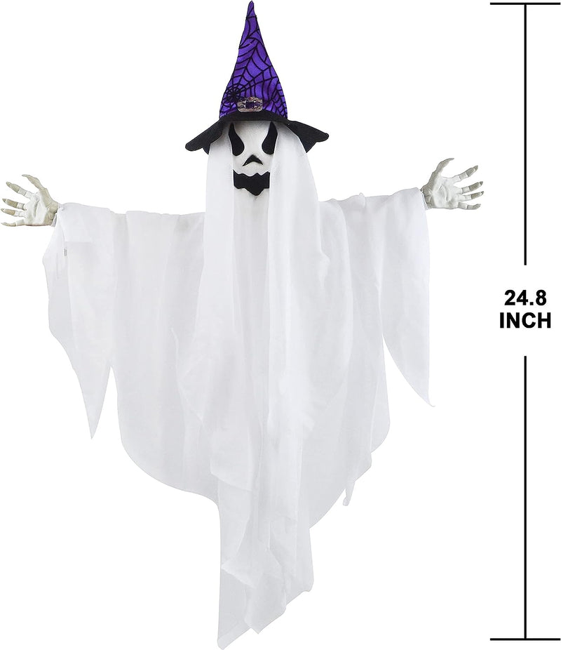 24.8in White Ghost with Colored Hats, 3 Pack