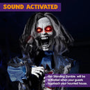 JOYIN 63in Halloween Animated Standing Zombie Decoration with Chain