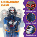 JOYIN 63in Halloween Animated Standing Zombie Decoration with Chain