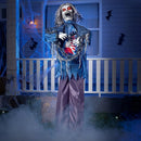 JOYIN 63in Halloween Animated Standing Zombie Decoration with Chain