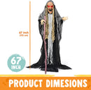 67” Halloween Animatronics Standing Hunchback Witch