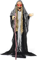 67” Halloween Animatronics Standing Hunchback Witch