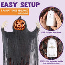 67in Halloween Animatronics Standing Pumpkin Scarecrow Decoration