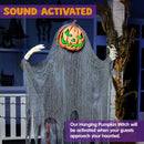 67in Halloween Animatronics Standing Pumpkin Scarecrow Decoration