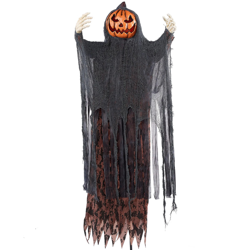 67in Halloween Animatronics Standing Pumpkin Scarecrow Decoration