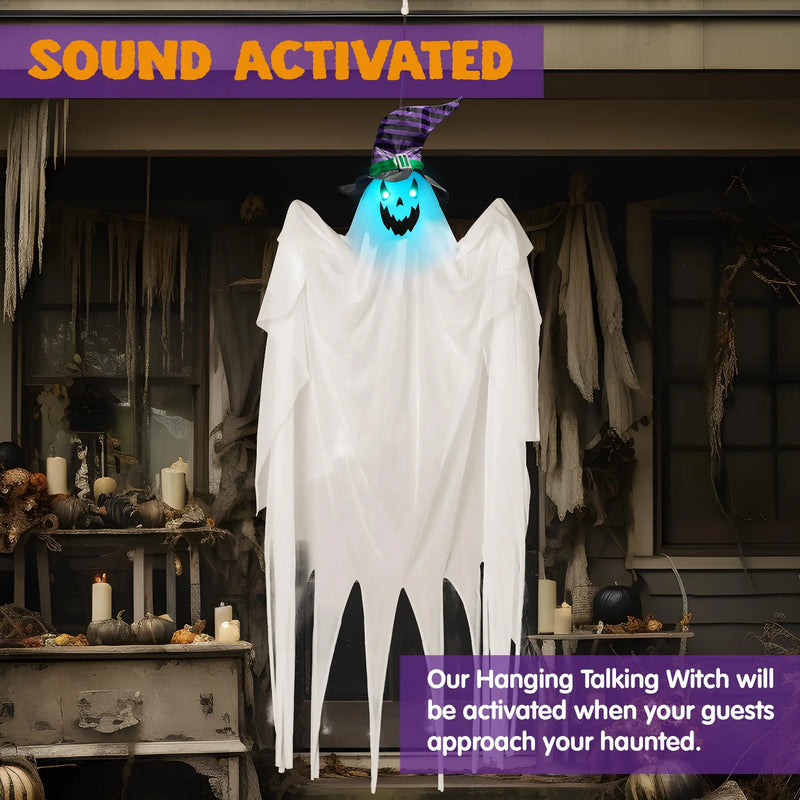 67in Halloween Hanging Ghost Animated Decoration for Halloween Spooky residence Prop