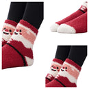 6 Packs Women Fuzzy Slipper Socks, Warm Christmas Fleece Crew Socks