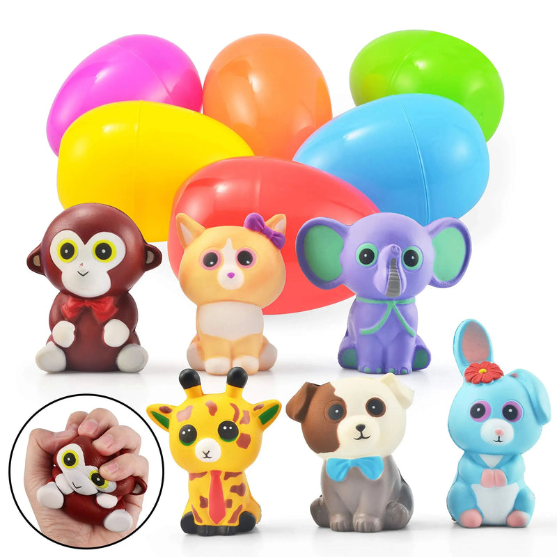 6Pcs Animal Squishy Toys Prefilled Easter Eggs 4in
