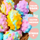 6Pcs Easter Pop Ball Fidget Eggs, Squishy Egg-Shaped pop Fidget Toy