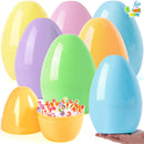 6Pcs Jumbo Plastic Easter Eggs Pastel Fillable Hunt Party Favors