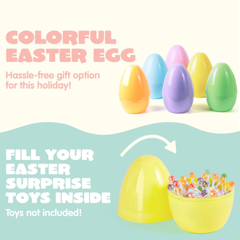 6Pcs 10 Inch Jumbo Pastel Plastic Easter Eggs Fillable for Easter Egg