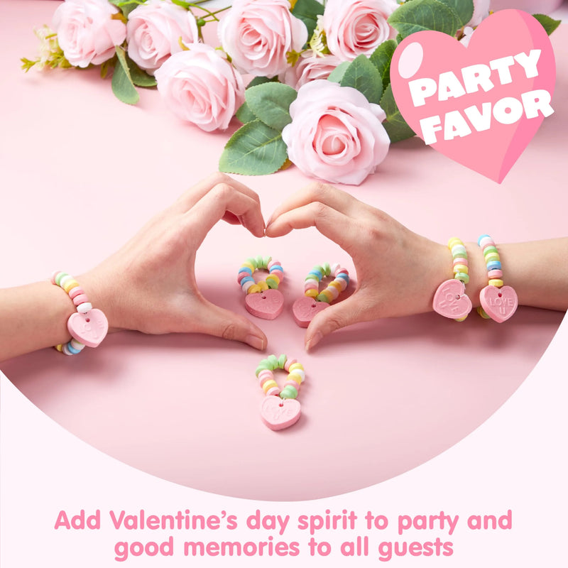 6Pcs Valentine’s Day Candy Bracelets 2.12OZ, Individually Wrapped