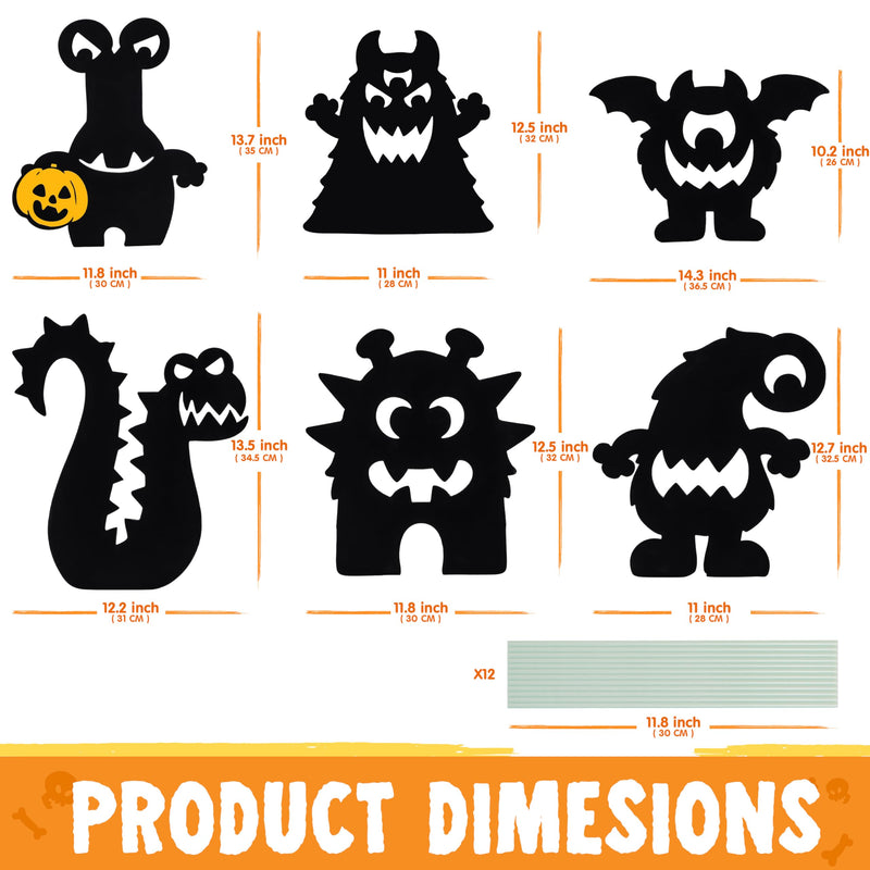 6Pcs Monster Yard Stakes Halloween Lawn Decorations