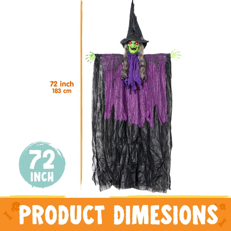 72” Halloween Hanging Witch Decorations Outdoor