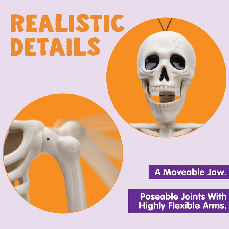 5 PCS Posable Halloween Skeleton Decor 16 Inches