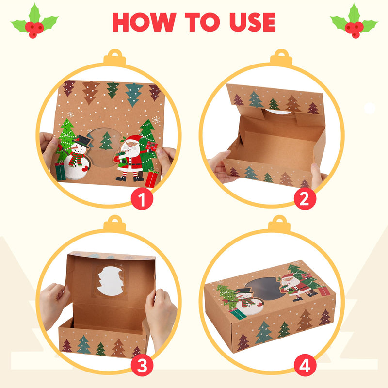 24PCS Christmas Cookie Boxes for Gift Giving