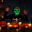 Halloween LED Skull Mask with Light Up Gloves, Green